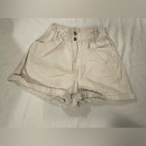 Love Tree High Waist Cream Shorts